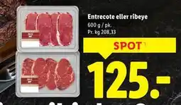 Lidl Entrecote eller ribeye, DKK 125 tilbud