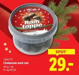 Lidl Chokolade med rom, DKK 29 tilbud