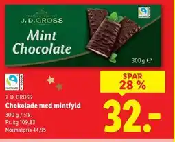 Lidl Chokolade med mintfyld, DKK 32 tilbud