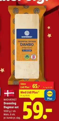 Lidl Dronning Dagmar ost, DKK 65, App-pris tilbud