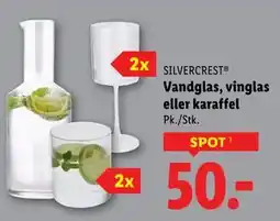 Lidl Vandglas, vinglas eller karaffel, DKK 50 tilbud