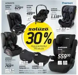 Thansen 30% PÅ ALLE AUTOSTOLE FRA SOLUZO tilbud