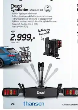 Thansen Cykelholder, DKK 2999 tilbud