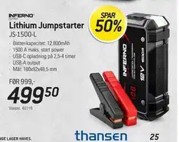 Thansen Lithium Jumpstarter, DKK 499.5 tilbud