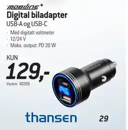 Thansen Digital biladapter, DKK 129 tilbud