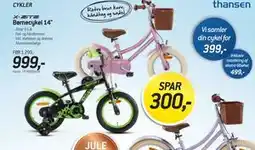 Thansen Børnecykel 14, DKK 999 tilbud