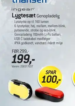 Thansen Lygtesæt, DKK 199 tilbud