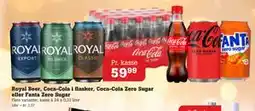 Poetzsch Padborg Royal Beer, Coca-Cola i flasker, Coca-Cola Zero Sugar eller Fanta Zero Sugar, DKK 59.99 tilbud