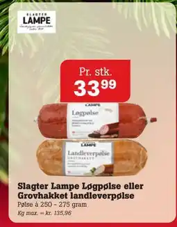 Poetzsch Padborg Slagter Lampe Løgpølse eller Grovhakket landleverpølse, DKK 33.99 tilbud