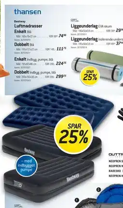 Thansen Luftmadrasser tilbud