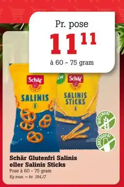 Poetzsch Padborg Schär Glutenfri Salinis eller Salinis Sticks, DKK 11.11 tilbud