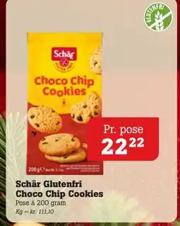 Poetzsch Padborg Schär Glutenfri Choco Chip Cookies, DKK 22.22 tilbud