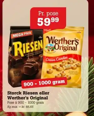 Poetzsch Padborg Storck Riesen eller Werther's Original, DKK 59.99 tilbud