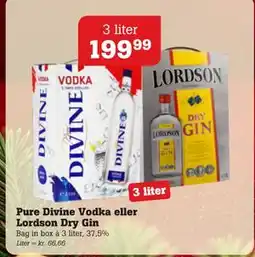 Poetzsch Padborg Pure Divine Vodka eller Lordson Dry Gin, DKK 199.99 tilbud