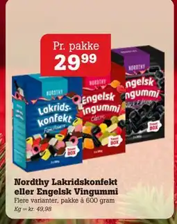 Poetzsch Padborg Nordthy Lakridskonfekt eller Engelsk Vingummi, DKK 29.99 tilbud