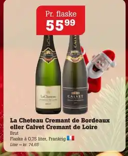 Poetzsch Padborg La Cheteau Cremant de Bordeaux eller Calvet Cremant de Loire, DKK 55.99 tilbud