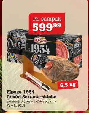 Poetzsch Padborg Elpozo 1954 Jamón Serrano-skinke, DKK 599.99 tilbud