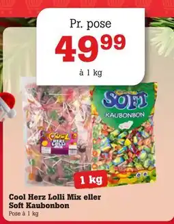Poetzsch Padborg Cool Herz Lolli Mix eller Soft Kaubonbon, DKK 49.99 tilbud