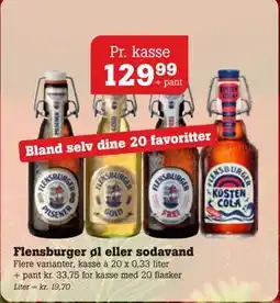 Poetzsch Padborg Flensburger øl eller sodavand, DKK 129.99 tilbud