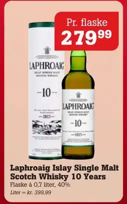 Poetzsch Padborg Laphroaig Islay Single Malt Scotch Whisky 10 Years, DKK 279.99 tilbud