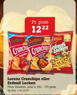 Poetzsch Padborg Lorenz Crunchips eller Erdnuß Locken, DKK 12.22 tilbud
