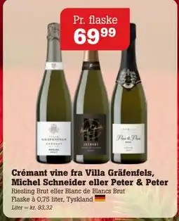 Poetzsch Padborg Crémant vine fra Villa Gräfenfels, Michel Schneider eller Peter & Peter, DKK 69.99 tilbud