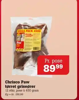 Poetzsch Padborg Chrisco Paw tørret griseører, DKK 89.99 tilbud