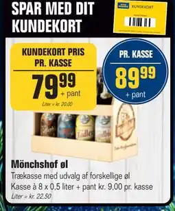 Otto Duborg Mönchshof øl, DKK 89.99, Medlemspris tilbud