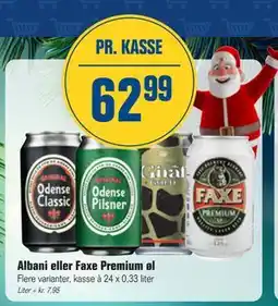 Otto Duborg Albani eller Faxe Premium øl, DKK 62.99 tilbud
