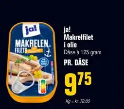 Otto Duborg ja! Makrelfilet i olie, DKK 9.75 tilbud