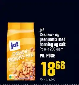 Otto Duborg ja! Cashew- og peanutmix med honning og salt, DKK 18.68 tilbud