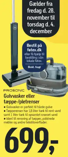 Føtex PROSONIC Gulvvasker eller tæppe-/pletrenser tilbud