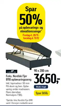 Føtex F.eks. nordisk fjer b110 opbevaringsseng tilbud