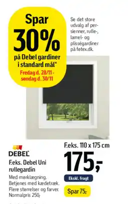 Føtex DEBEL F.eks. debel uni rullegardin tilbud