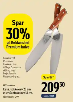 Føtex F.eks. kokkekniv 20 cm eller santokukniv 18 cm. tilbud
