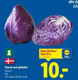 Lidl Dansk rød spidskål tilbud