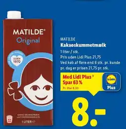 Lidl MATILDE Kakaoskummetmælk tilbud