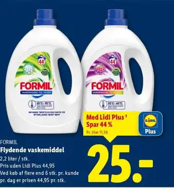 Lidl FORMIL Flydende vaskemiddel tilbud