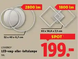 Lidl Livarnoⓡ led-væg-eller-loftslampe stk. tilbud
