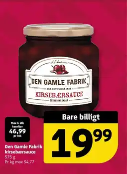 Løvbjerg Den Gamle Fabrik kirsebærsauce tilbud