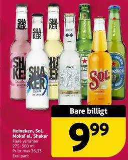 Løvbjerg Heineken, Sol, Mokaï el. Shaker tilbud