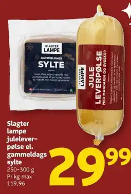 Løvbjerg Slagter lampe julelever- pølse el. gammeldags tilbud