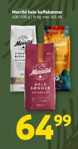 Løvbjerg Merrild hele kaffebønner tilbud