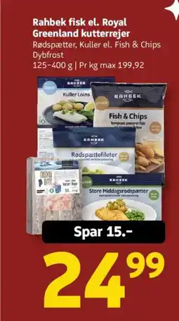 Løvbjerg Rahbek fisk el. Royal Greenland kutterrejer tilbud