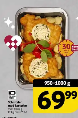 Løvbjerg Schnitzler med kartofler tilbud