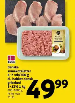 Løvbjerg Danske svinekoteletter el. hakket dansk grisekød tilbud