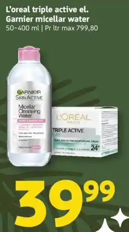 Løvbjerg L'oreal triple active el. Garnier micellar water tilbud