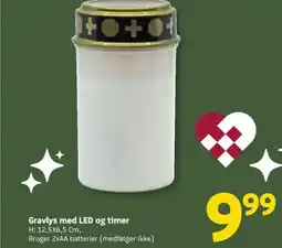 Løvbjerg Gravlys med LED og timer tilbud