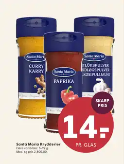 SPAR Santa Maria Krydderier tilbud