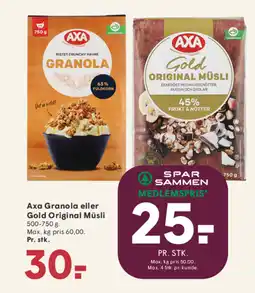 SPAR Axa Granola eller Gold Original Müsli tilbud